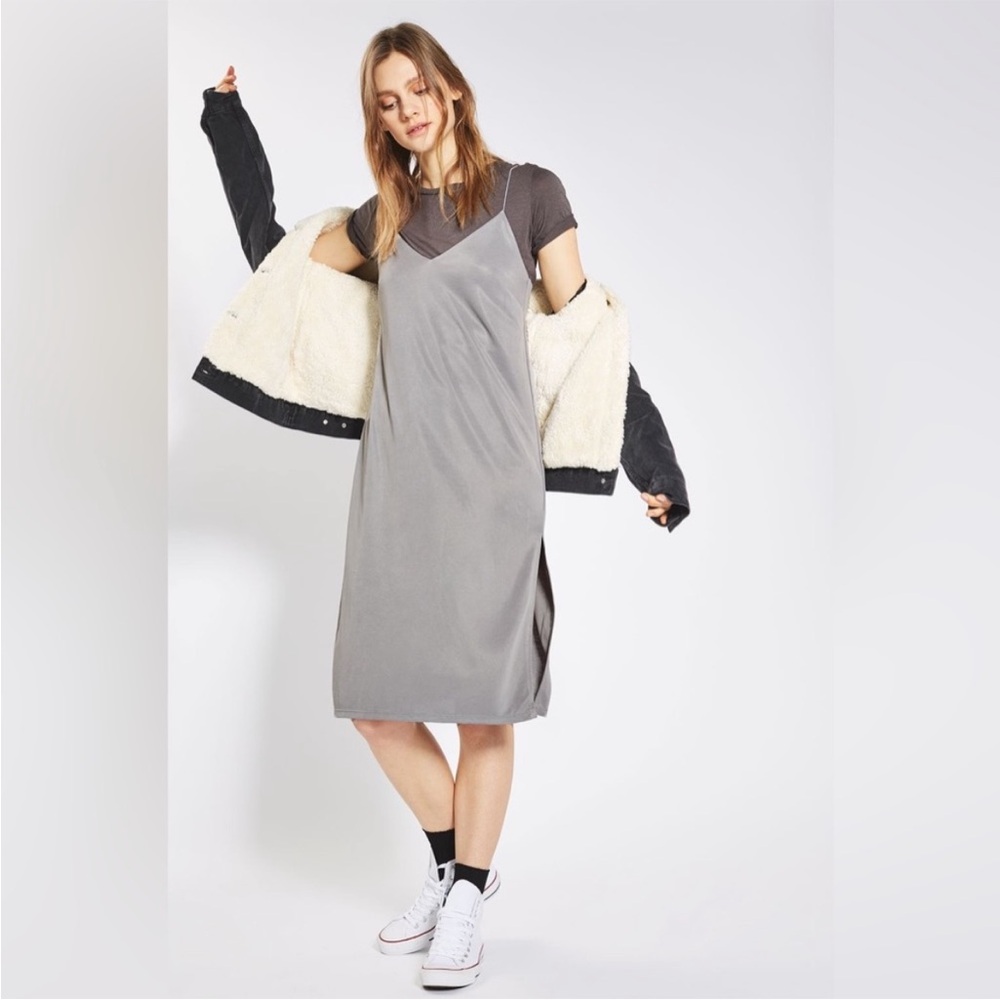 Elegant Gray Slip Dress